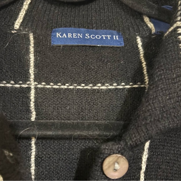 Karen Scott II- Black and White Grid Women’s Jacket SZ 1X - Picture 5 of 5